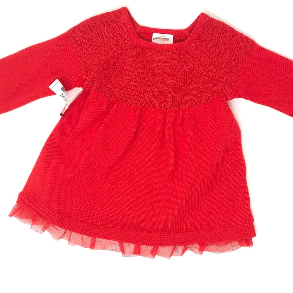 Cat & Jack Baby red sweater dress